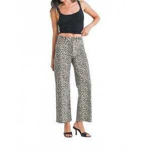 NEW JBD. high rise vintage straight jean in leopard print